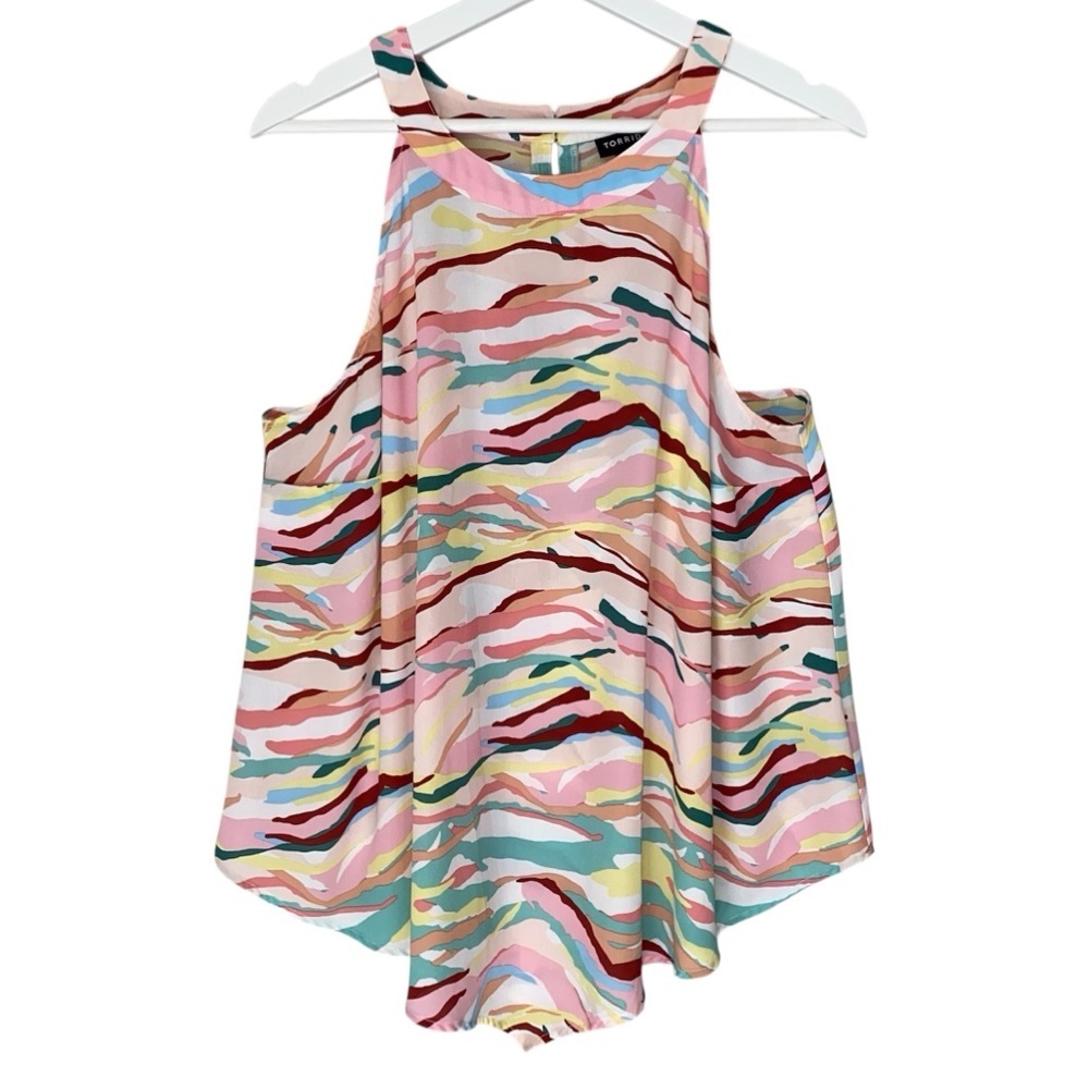 TORRID Tank Top Gaze Goddess Multicolor Camo Pattern Women Size 1
